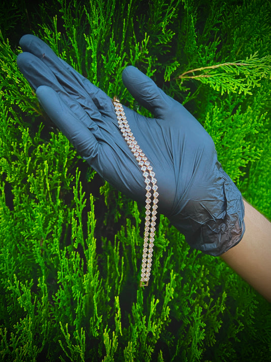 Elegant Gold-Plated Adjustable Bracelet with Sparkling Zircon Stones